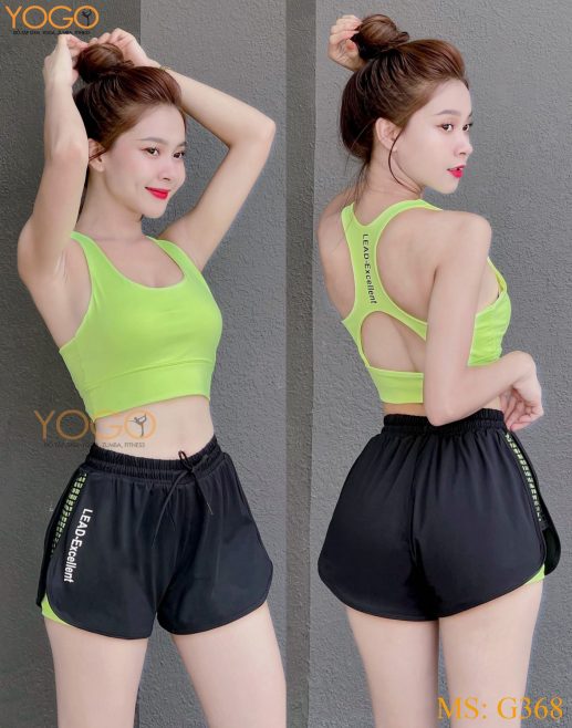 Bộ đồ tập gym nữ tay cộc quần cộc G368