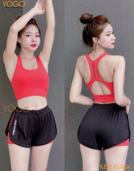 Bộ đồ tập gym nữ tay cộc quần cộc G368