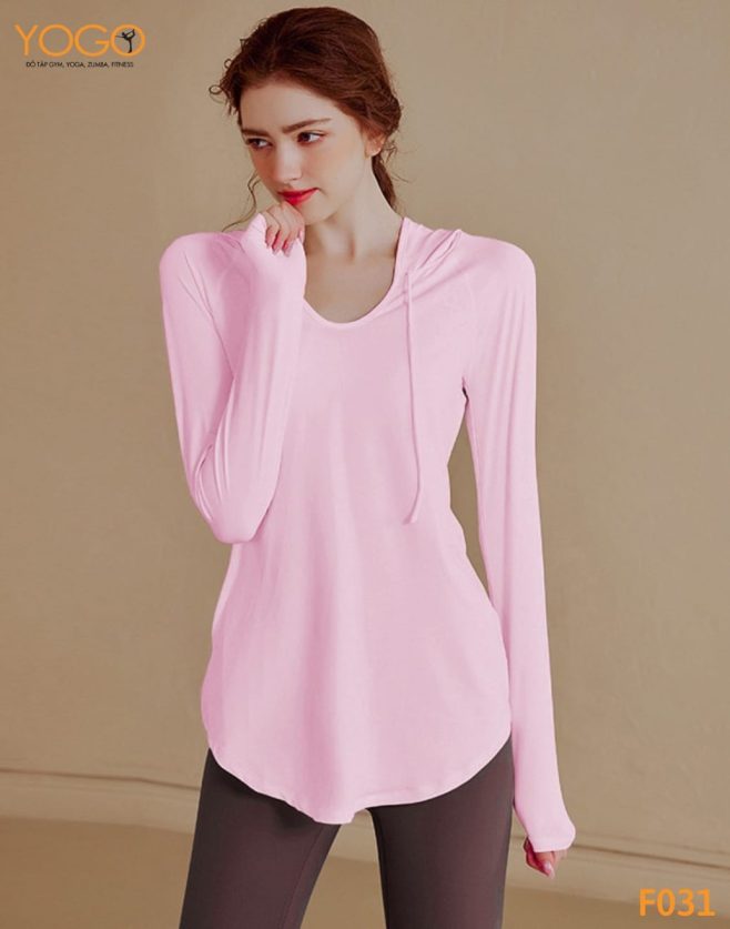 Áo tập gym nữ tay dài có mũ F031